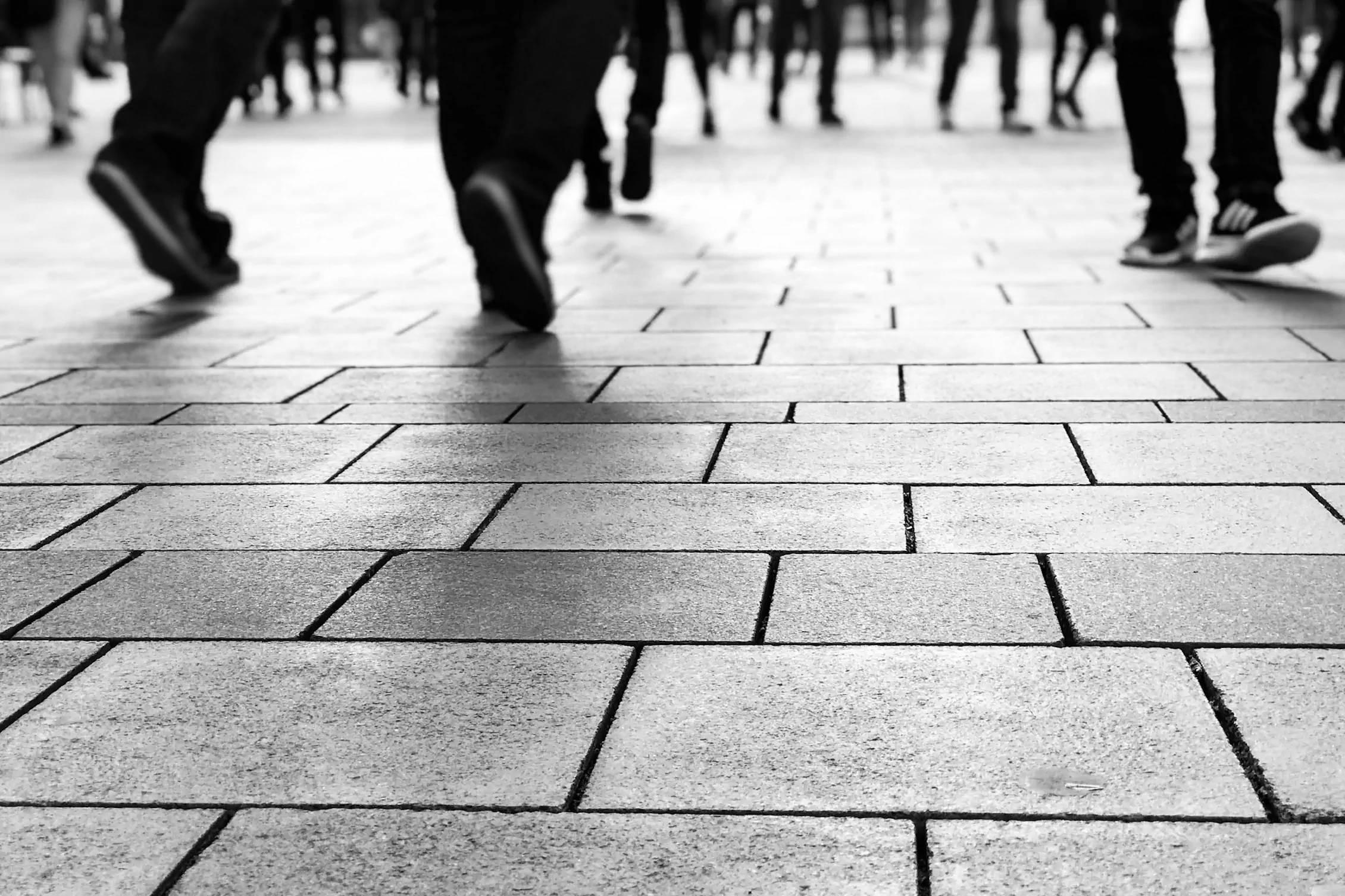walking people bw landscape 3x2